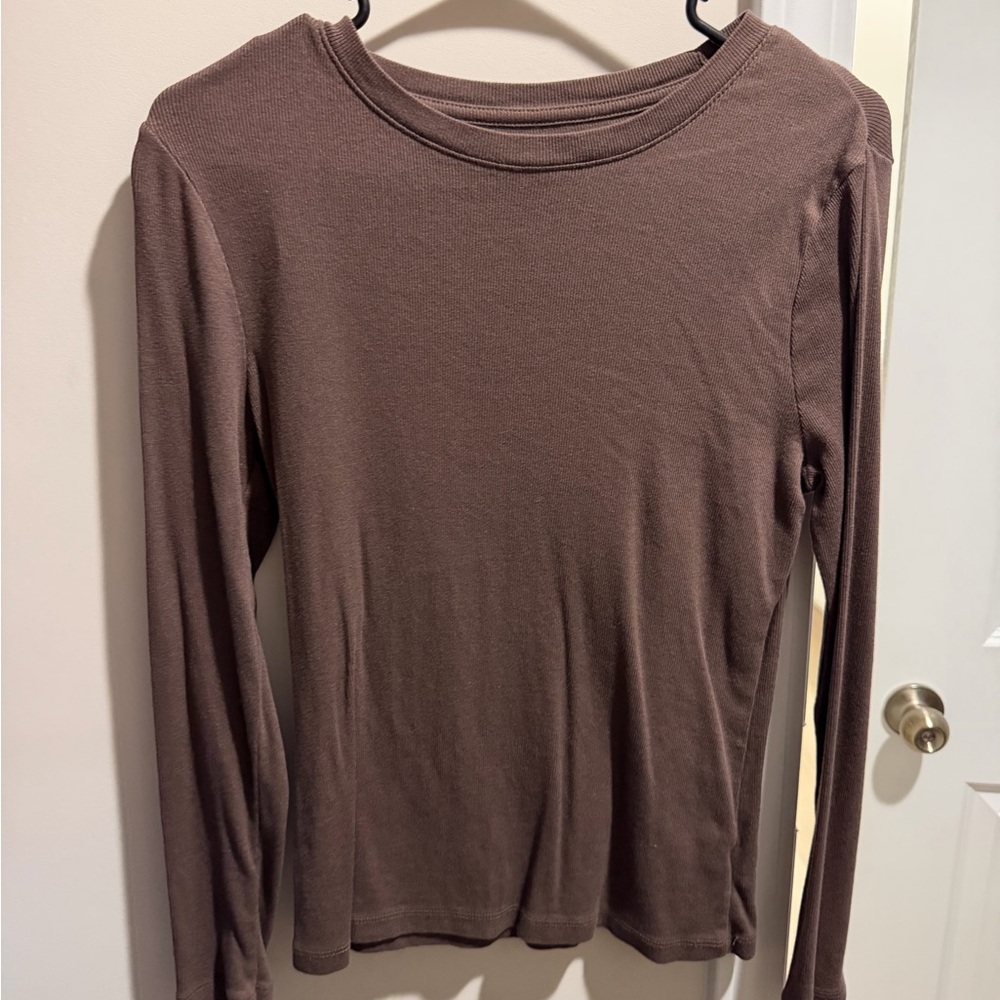 a new day Brown Long-Sleeve Crewneck Top